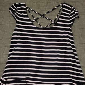 Striped Black and White Women's Top